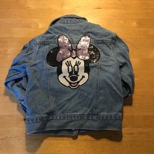 Toddler Jean Jacket with Minnie Mouse sequins